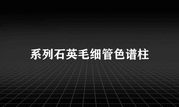 系列石英毛细管色谱柱