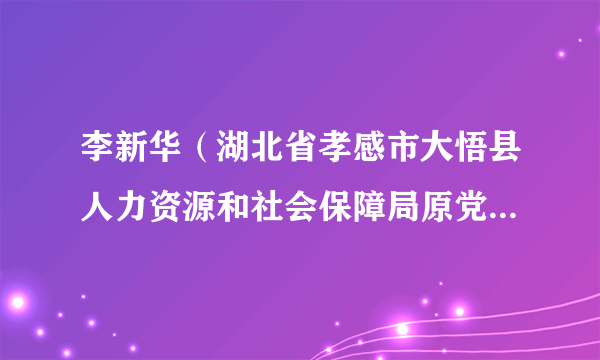 李新华（湖北省孝感市大悟县人力资源和社会保障局原党组成员、副局长）