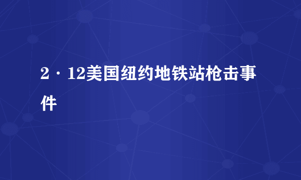 2·12美国纽约地铁站枪击事件