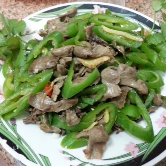 青椒炒猪心