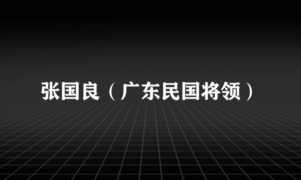 张国良（广东民国将领）