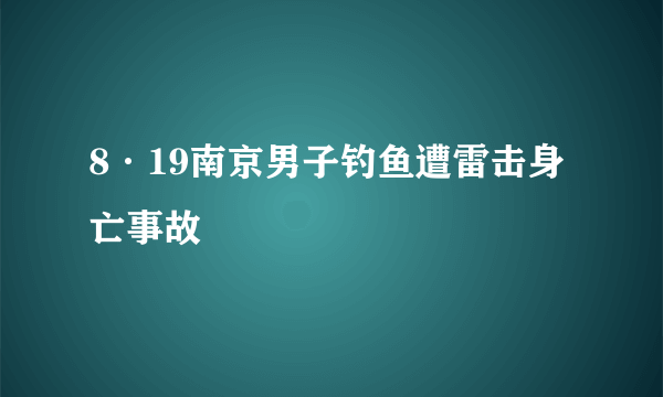 8·19南京男子钓鱼遭雷击身亡事故