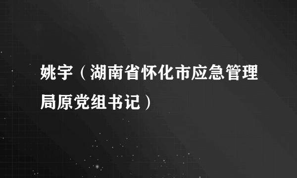姚宇（湖南省怀化市应急管理局原党组书记）