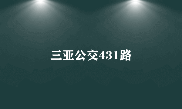 三亚公交431路