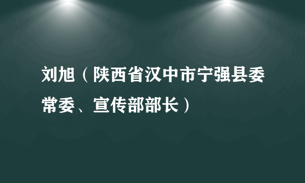 刘旭（陕西省汉中市宁强县委常委、宣传部部长）