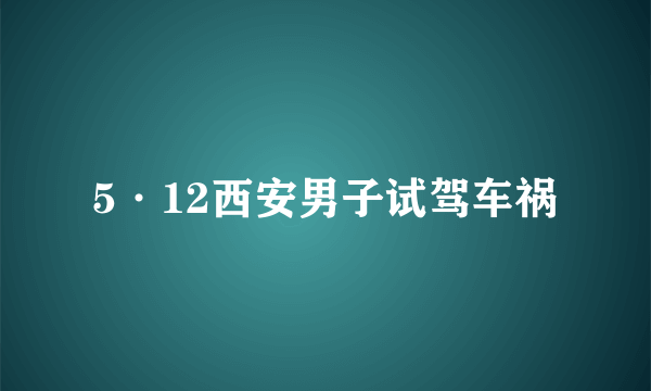 5·12西安男子试驾车祸