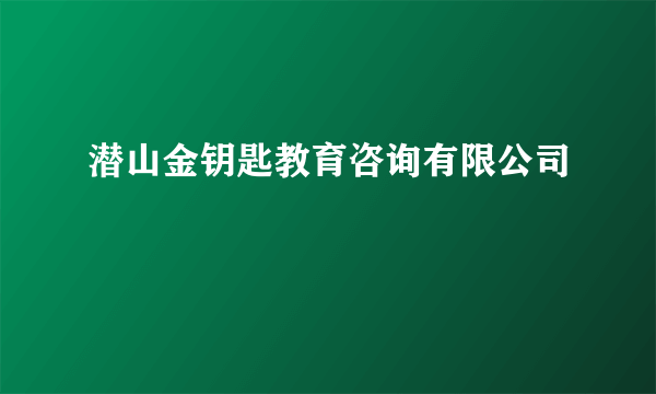 潜山金钥匙教育咨询有限公司