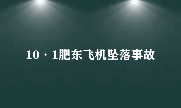 10·1肥东飞机坠落事故