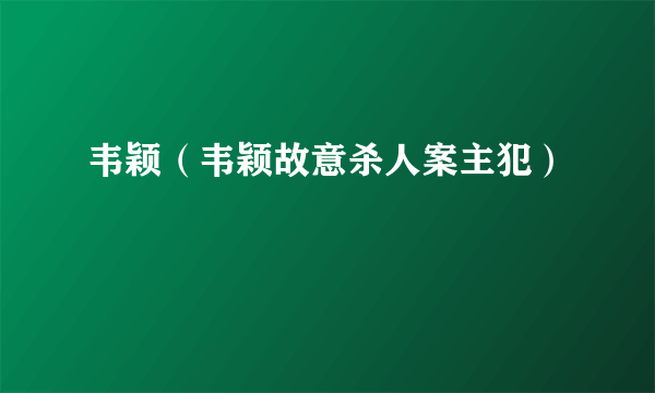 韦颖（韦颖故意杀人案主犯）