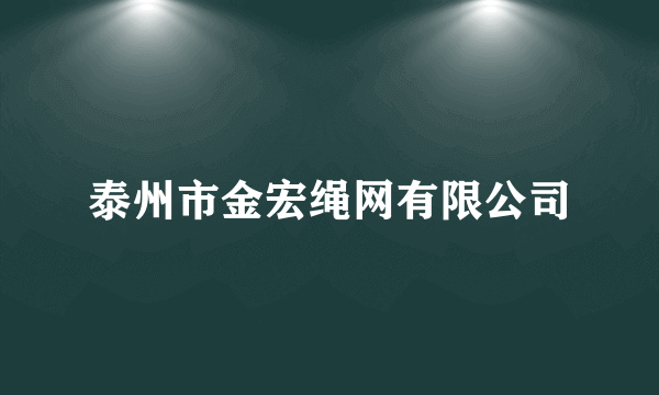 泰州市金宏绳网有限公司
