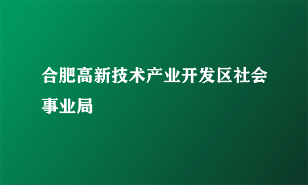 合肥高新技术产业开发区社会事业局
