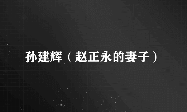 孙建辉（赵正永的妻子）