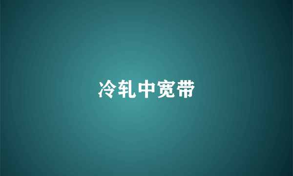 冷轧中宽带