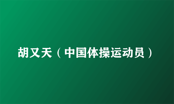 胡又天（中国体操运动员）