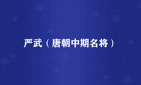 严武（唐朝中期名将）