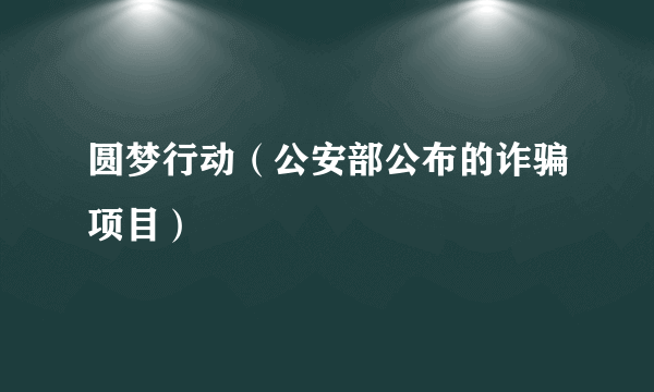 圆梦行动（公安部公布的诈骗项目）