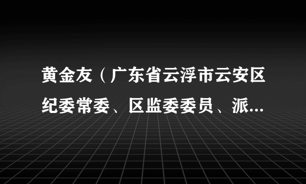 黄金友（广东省云浮市云安区纪委常委、区监委委员、派驻区直第一纪检监察组组长）