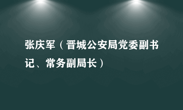 张庆军（晋城公安局党委副书记、常务副局长）