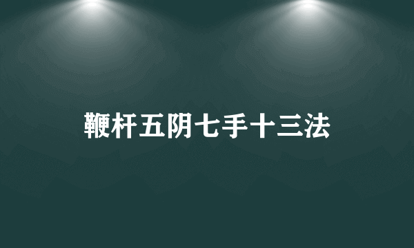 鞭杆五阴七手十三法