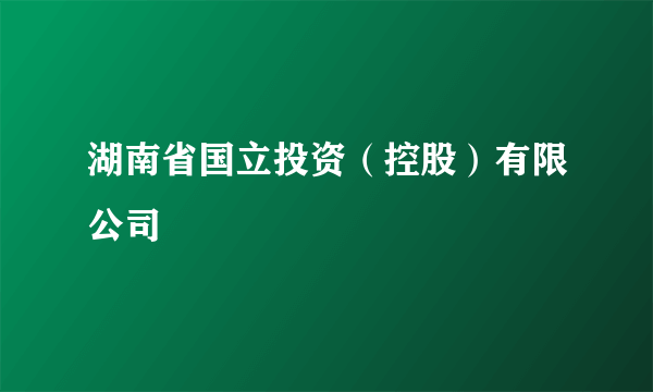 湖南省国立投资（控股）有限公司