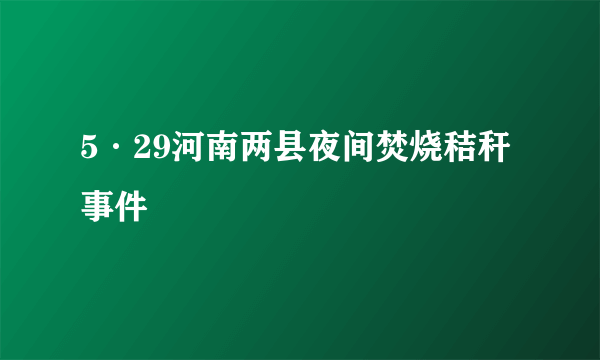 5·29河南两县夜间焚烧秸秆事件