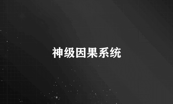 神级因果系统