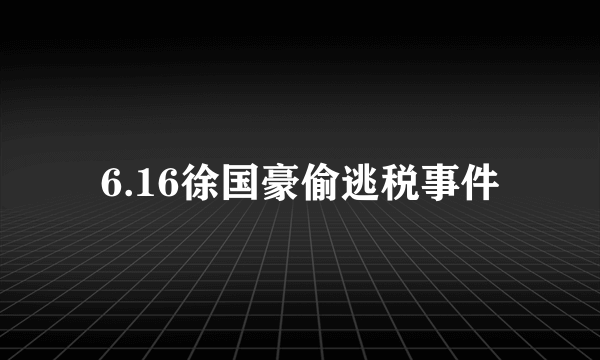 6.16徐国豪偷逃税事件