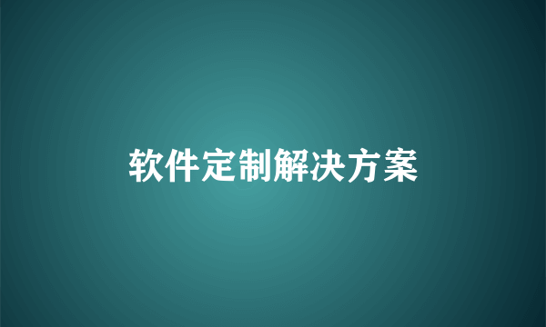 软件定制解决方案