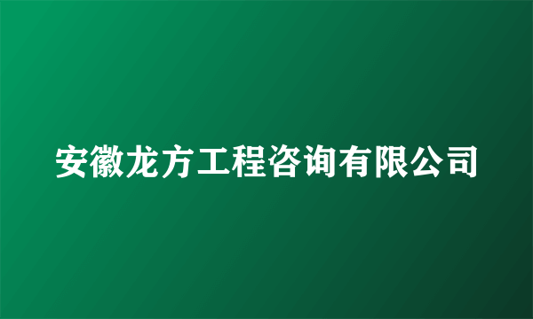 安徽龙方工程咨询有限公司