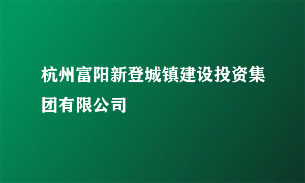杭州富阳新登城镇建设投资集团有限公司
