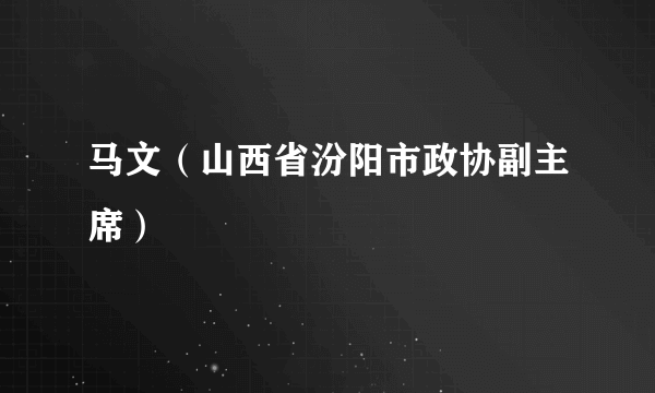 马文（山西省汾阳市政协副主席）