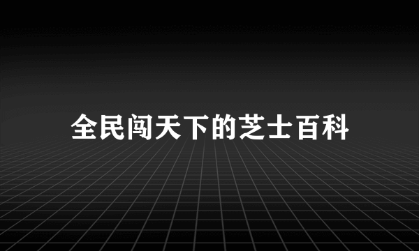 全民闯天下的芝士百科