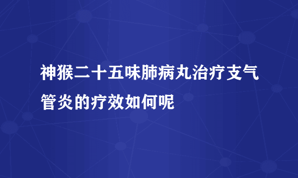 神猴二十五味肺病丸治疗支气管炎的疗效如何呢