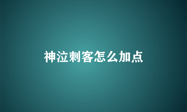 神泣刺客怎么加点