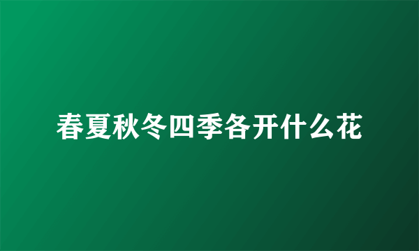 春夏秋冬四季各开什么花