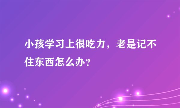 小孩学习上很吃力，老是记不住东西怎么办？