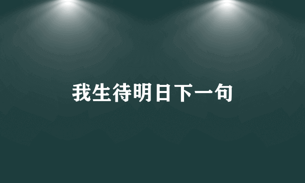 我生待明日下一句