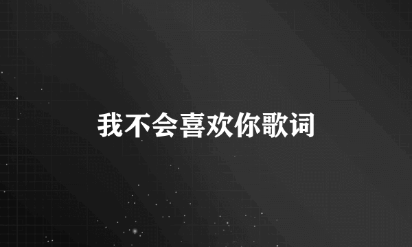 我不会喜欢你歌词