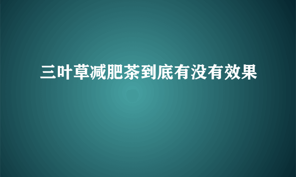 三叶草减肥茶到底有没有效果