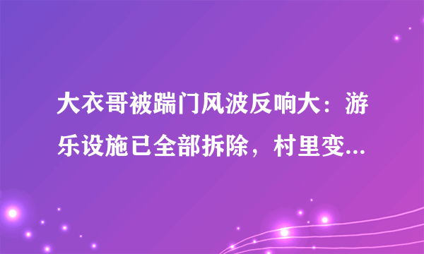 大衣哥被踹门风波反响大：游乐设施已全部拆除，村里变得冷清，你怎么看？