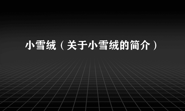 小雪绒（关于小雪绒的简介）