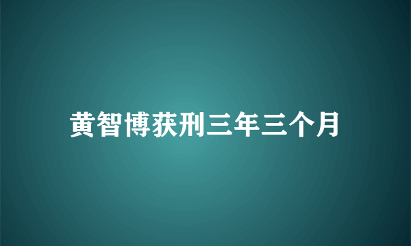 黄智博获刑三年三个月