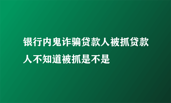银行内鬼诈骗贷款人被抓贷款人不知道被抓是不是