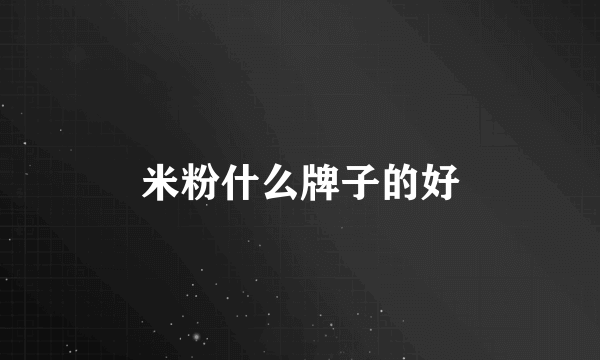 米粉什么牌子的好