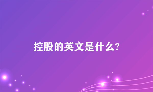 控股的英文是什么?