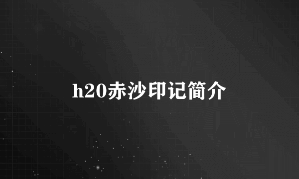 h20赤沙印记简介
