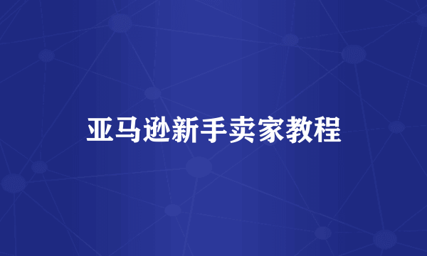 亚马逊新手卖家教程