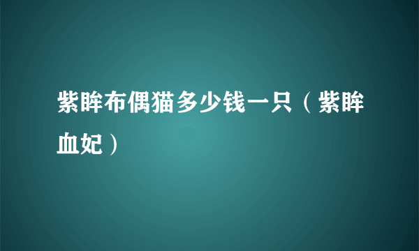 紫眸布偶猫多少钱一只（紫眸血妃）