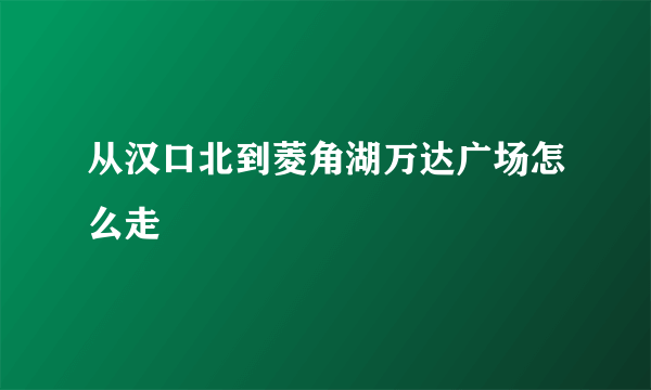 从汉口北到菱角湖万达广场怎么走