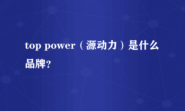 top power（源动力）是什么品牌？